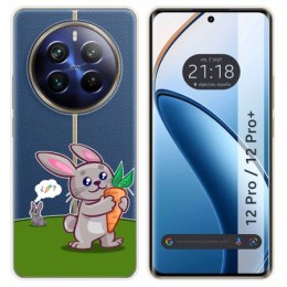 Funda Silicona Transparente para Realme 12 Pro 5G / 12 Pro Plus 5G diseño Conejo Dibujos