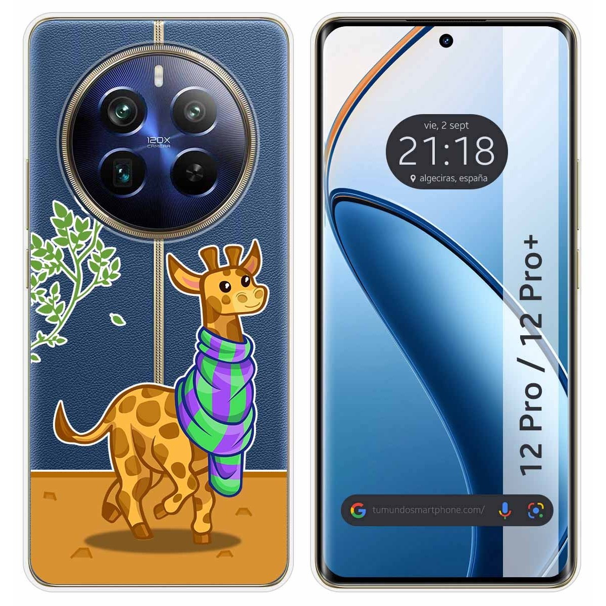 Funda Silicona Transparente para Realme 12 Pro 5G / 12 Pro Plus 5G diseño Jirafa Dibujos