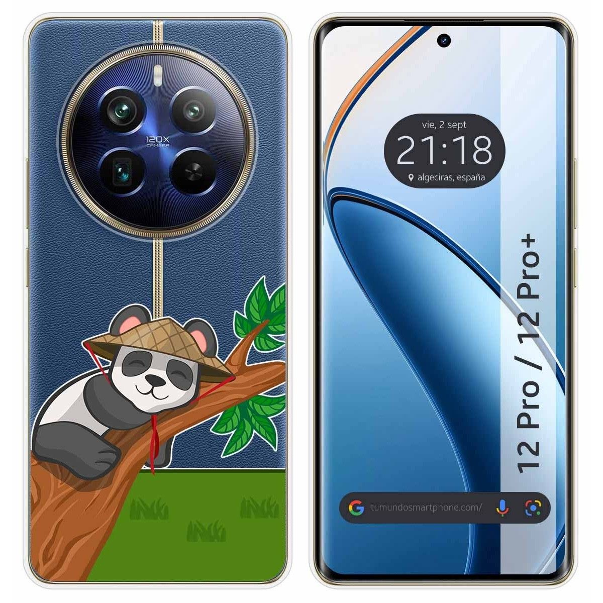 Funda Silicona Transparente para Realme 12 Pro 5G / 12 Pro Plus 5G diseño Panda Dibujos