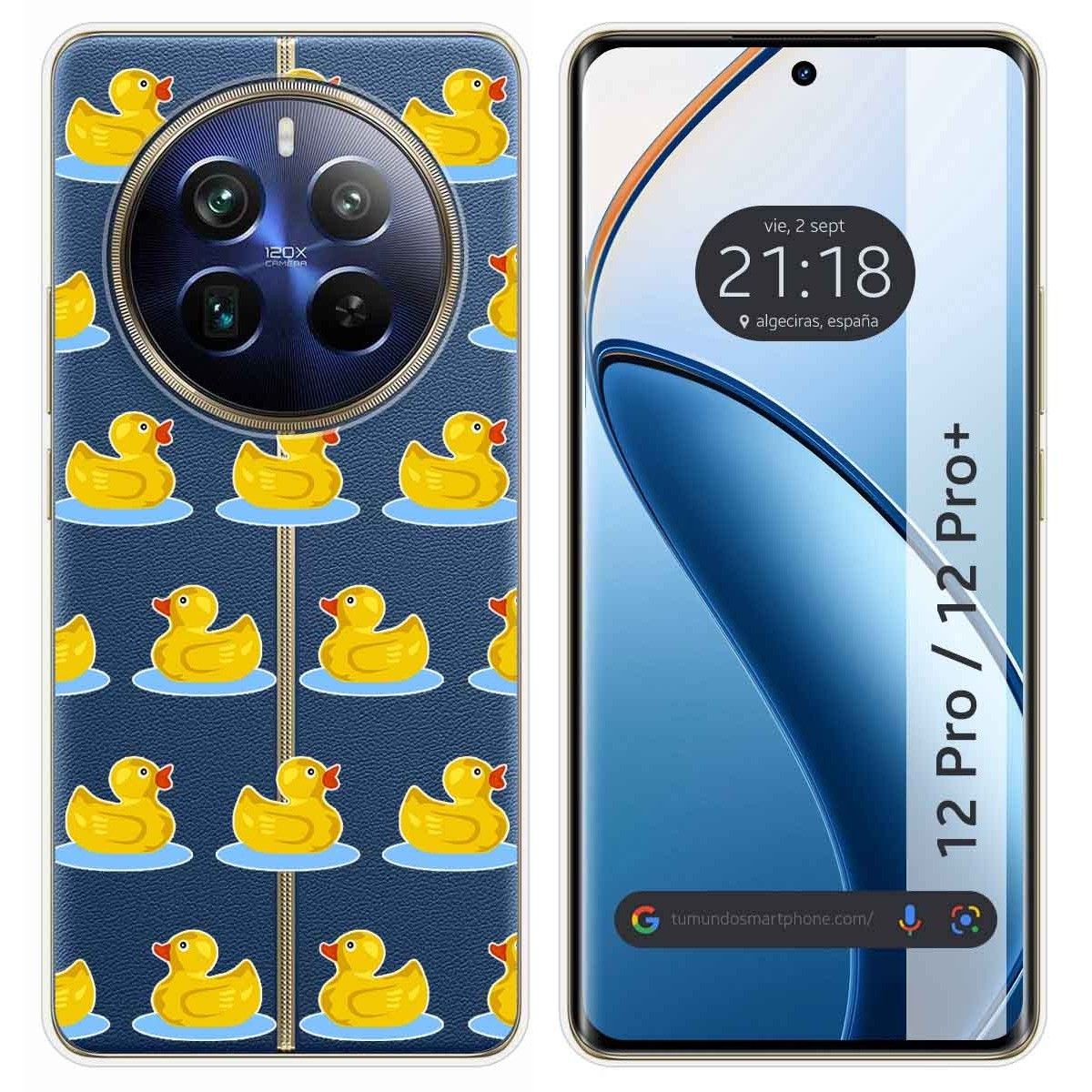 Funda Silicona Transparente para Realme 12 Pro 5G / 12 Pro Plus 5G diseño Pato Dibujos