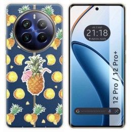 Funda Silicona Transparente para Realme 12 Pro 5G / 12 Pro Plus 5G diseño Piña Dibujos