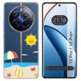 Funda Silicona Transparente para Realme 12 Pro 5G / 12 Pro Plus 5G diseño Playa Dibujos