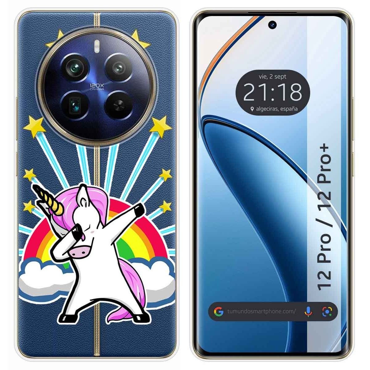 Funda Silicona Transparente para Realme 12 Pro 5G / 12 Pro Plus 5G diseño Unicornio Dibujos