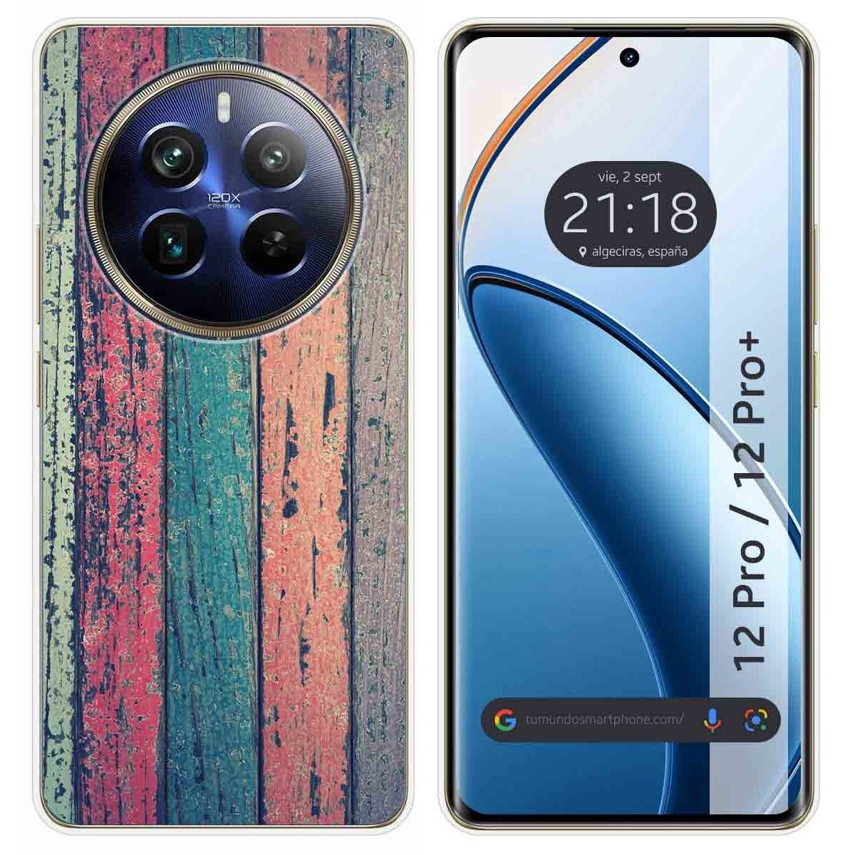 Funda Silicona para Realme 12 Pro 5G / 12 Pro Plus 5G diseño Madera 10 Dibujos