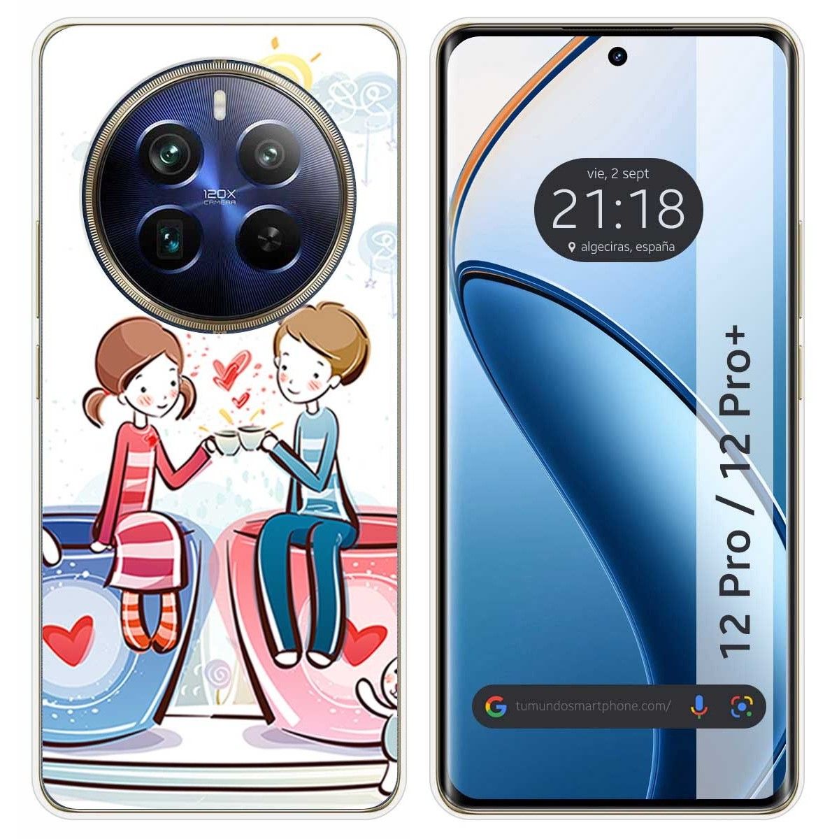 Funda Silicona para Realme 12 Pro 5G / 12 Pro Plus 5G diseño Café Dibujos