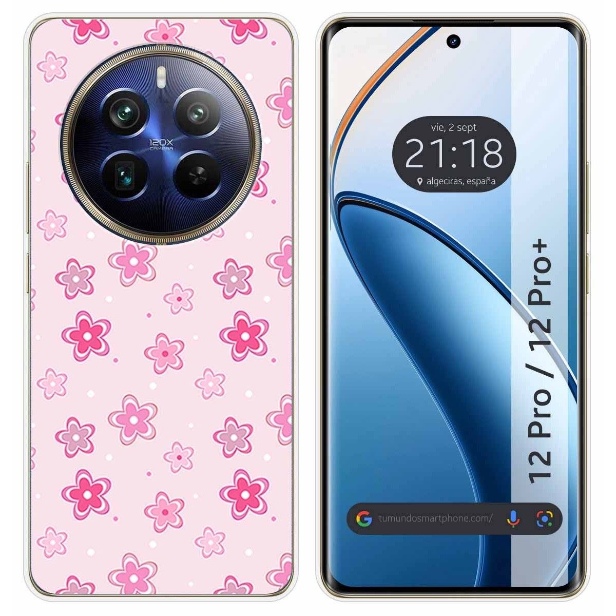 Funda Silicona para Realme 12 Pro 5G / 12 Pro Plus 5G diseño Flores Dibujos