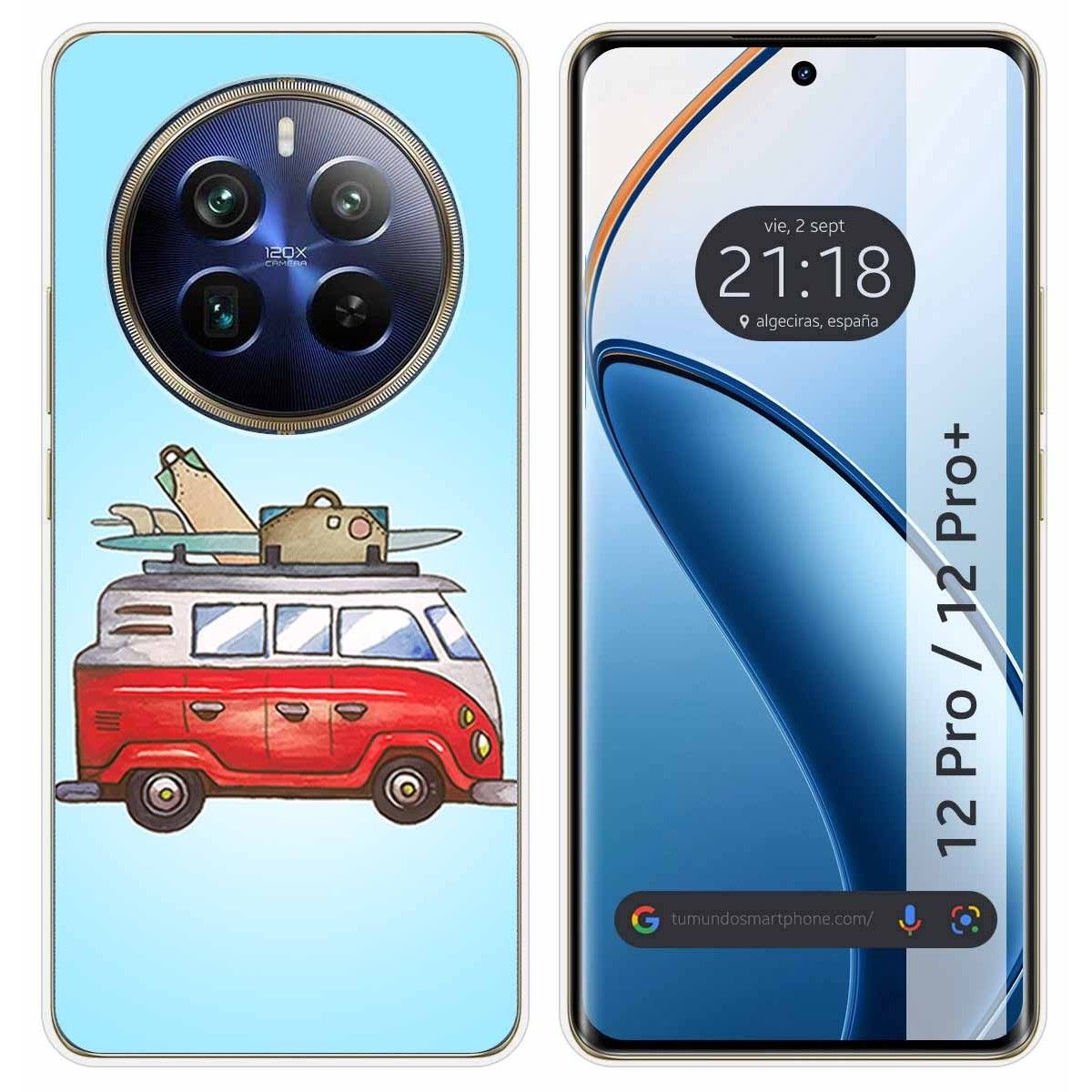 Funda Silicona para Realme 12 Pro 5G / 12 Pro Plus 5G diseño Furgoneta Dibujos