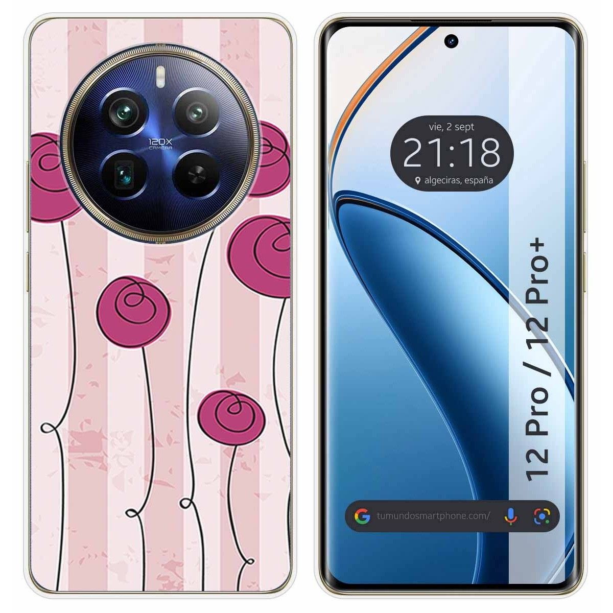 Funda Silicona para Realme 12 Pro 5G / 12 Pro Plus 5G diseño Flores Vintage Dibujos