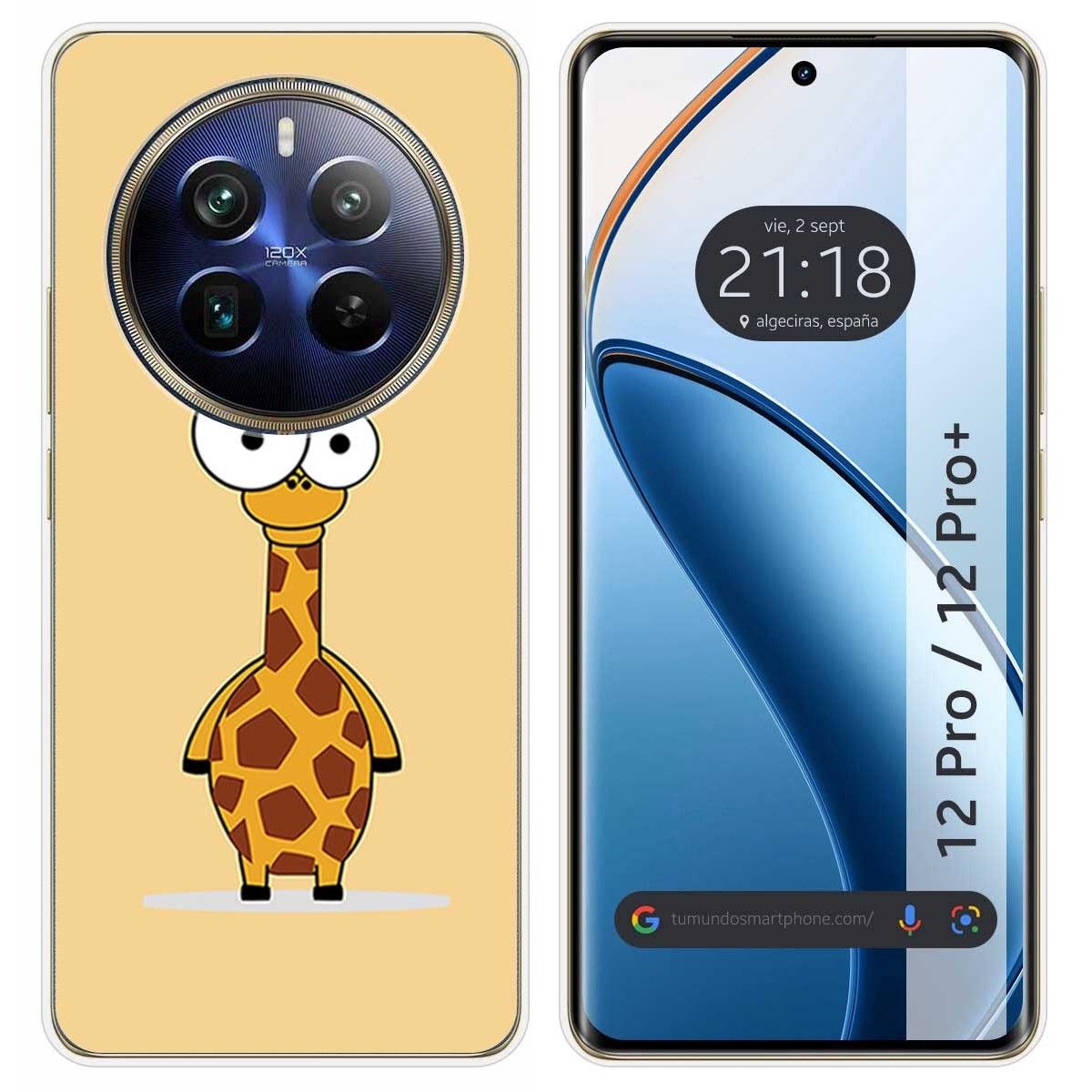 Funda Silicona para Realme 12 Pro 5G / 12 Pro Plus 5G diseño Jirafa Dibujos