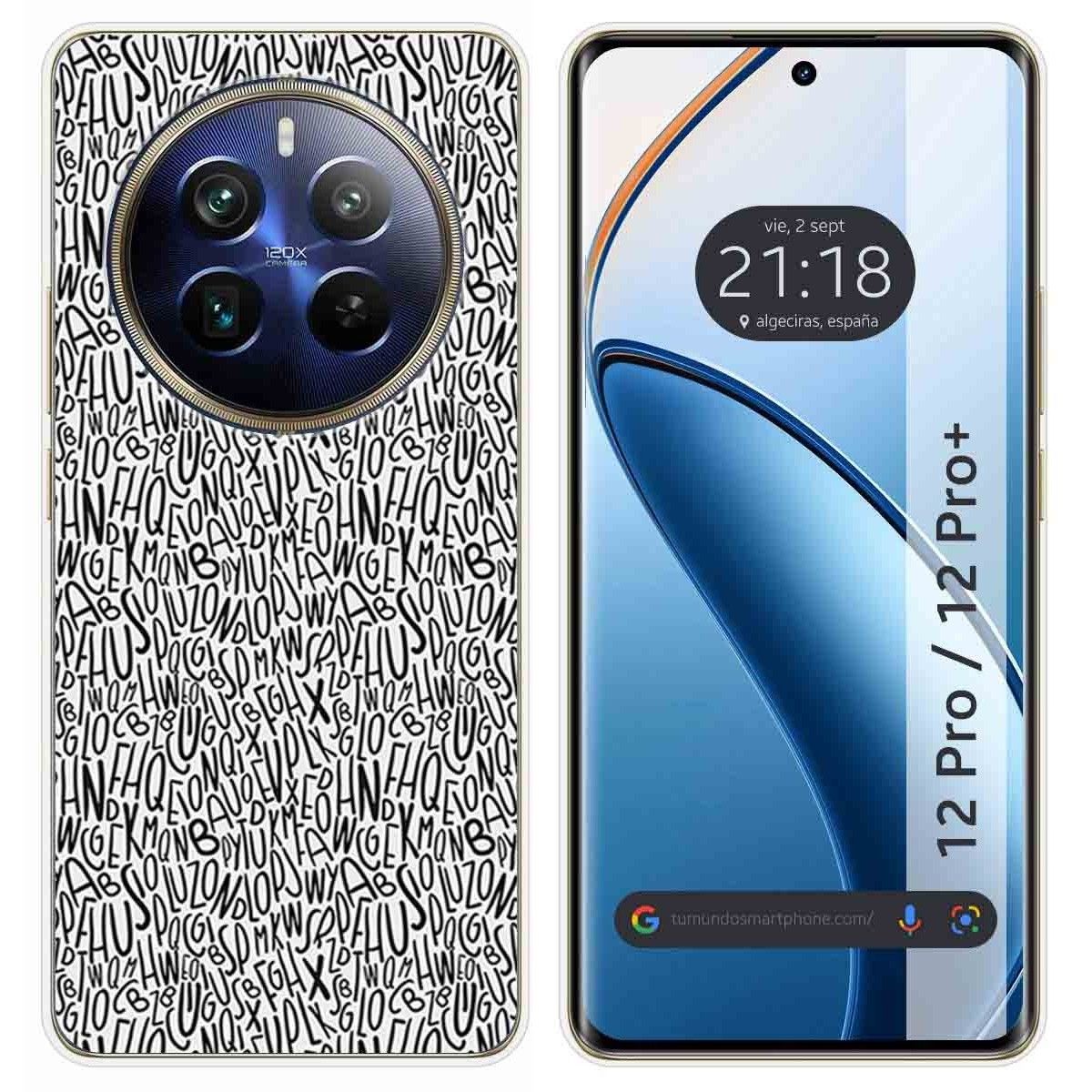 Funda Silicona para Realme 12 Pro 5G / 12 Pro Plus 5G diseño Letras Dibujos