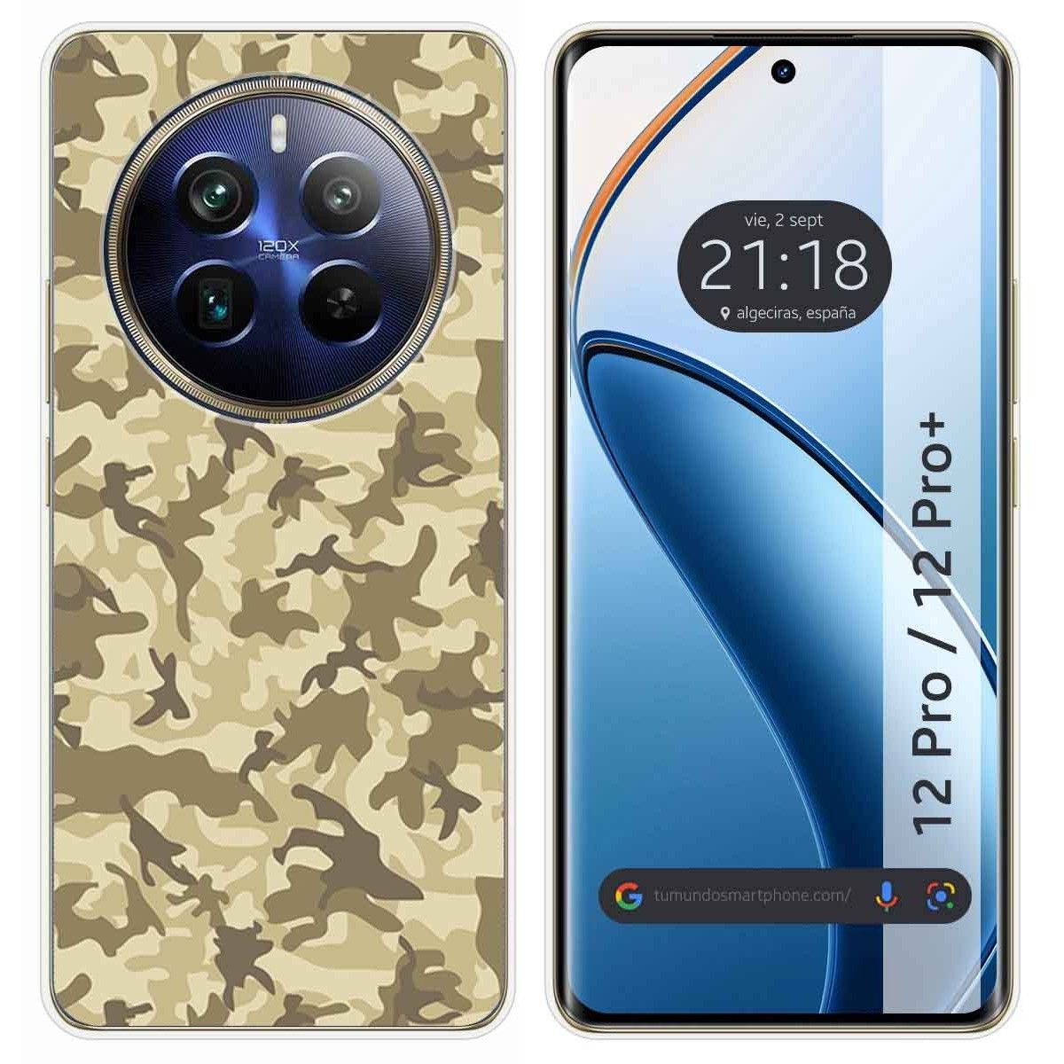 Funda Silicona para Realme 12 Pro 5G / 12 Pro Plus 5G diseño Sand Camuflaje Dibujos