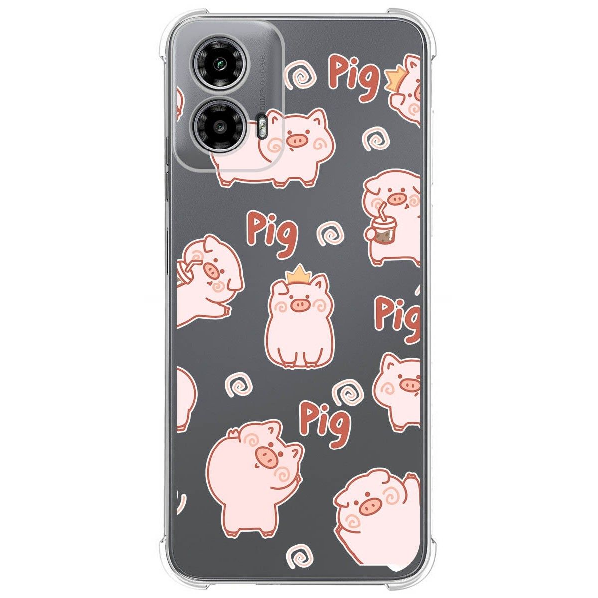 Funda Silicona Antigolpes para Motorola Moto G34 5G diseño Cerdos Dibujos