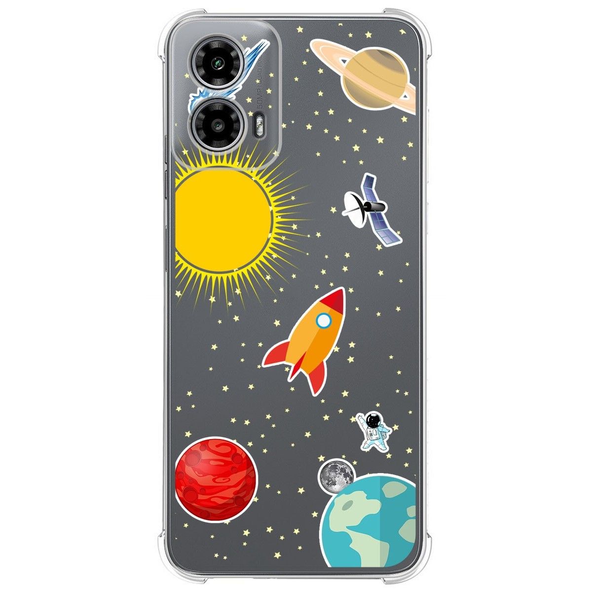 Funda Silicona Antigolpes para Motorola Moto G34 5G diseño Espacio Dibujos