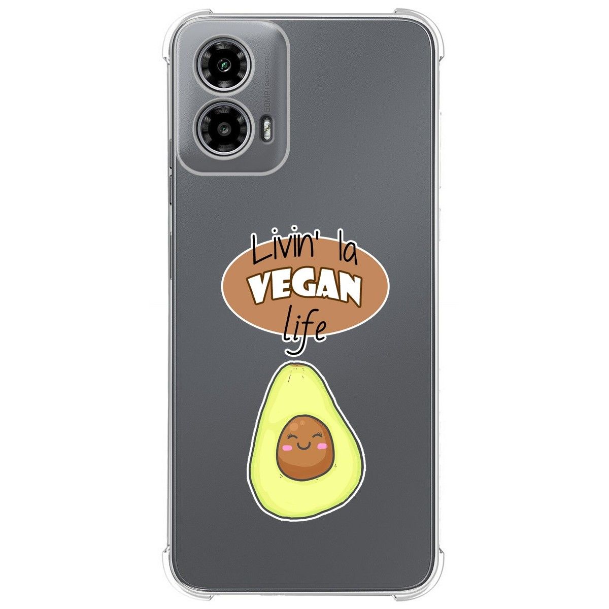 Funda Silicona Antigolpes para Motorola Moto G34 5G diseño Vegan Life Dibujos