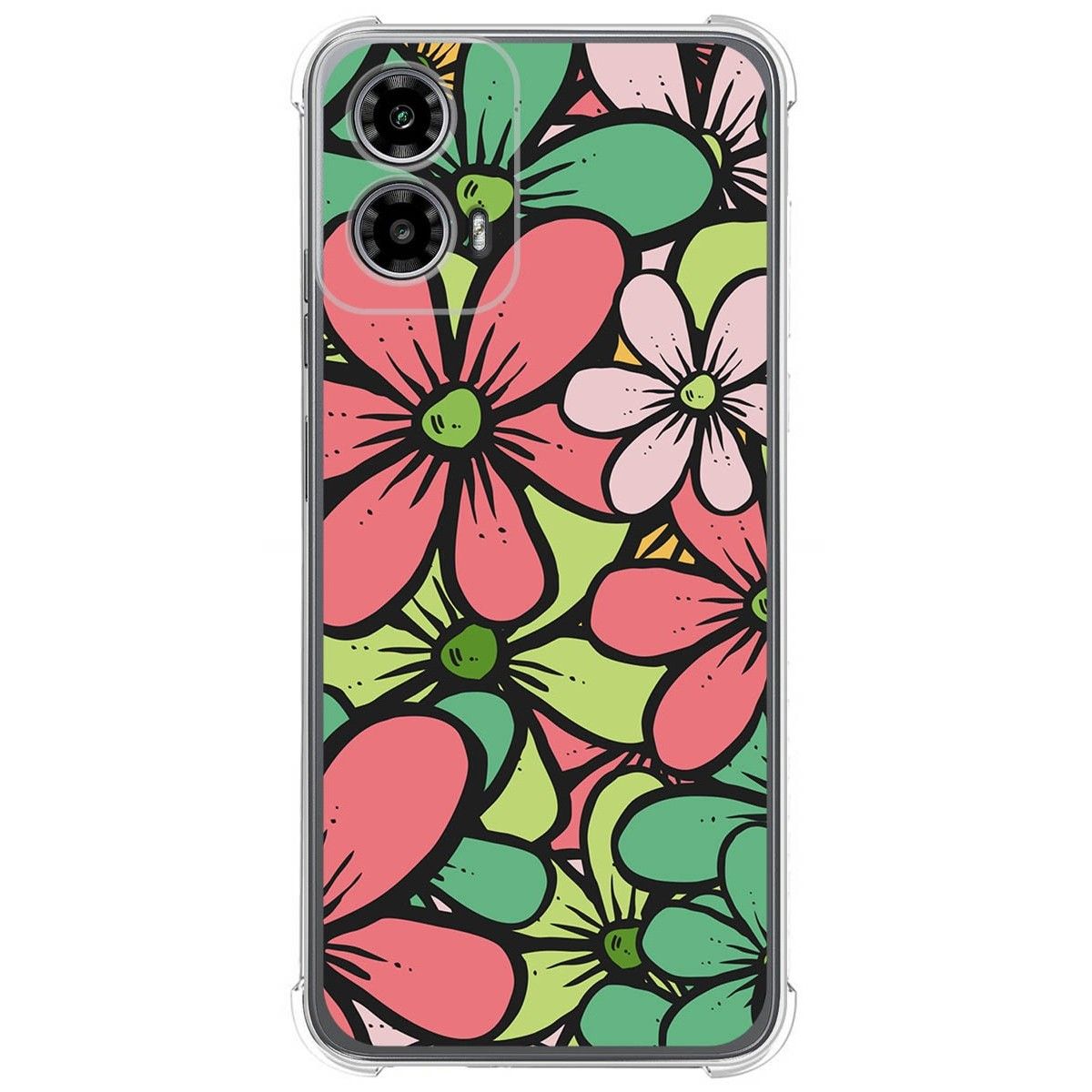 Funda Silicona Antigolpes para Motorola Moto G34 5G diseño Flores 02 Dibujos