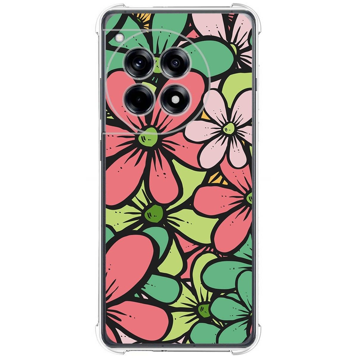 Funda Silicona Antigolpes para Oneplus 12R 5G diseño Flores 02 Dibujos