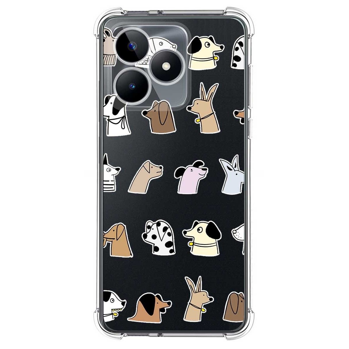 Funda Silicona Antigolpes para Realme C51 diseño Perros Dibujos