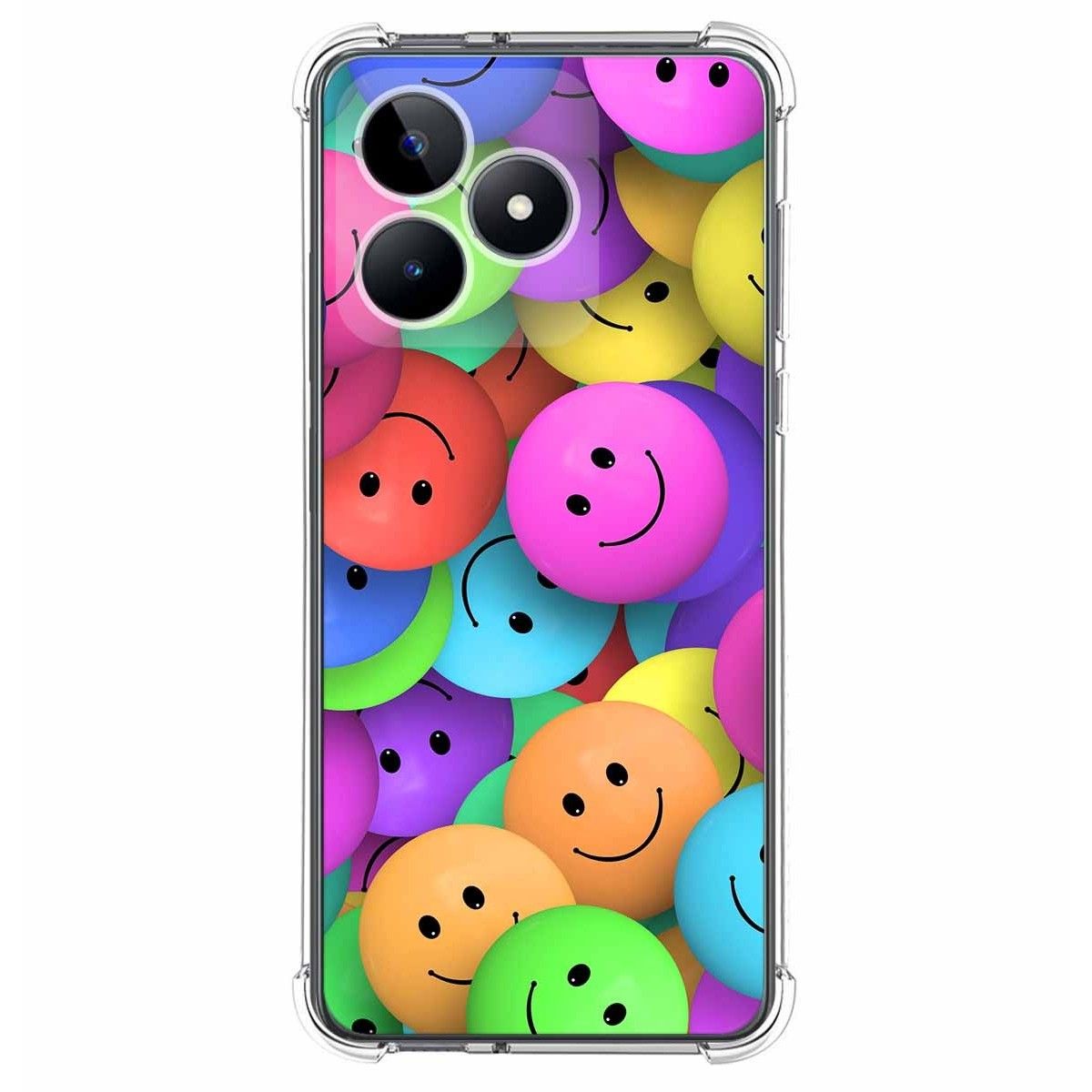 Funda Silicona Antigolpes para Realme C51 diseño Smile Dibujos