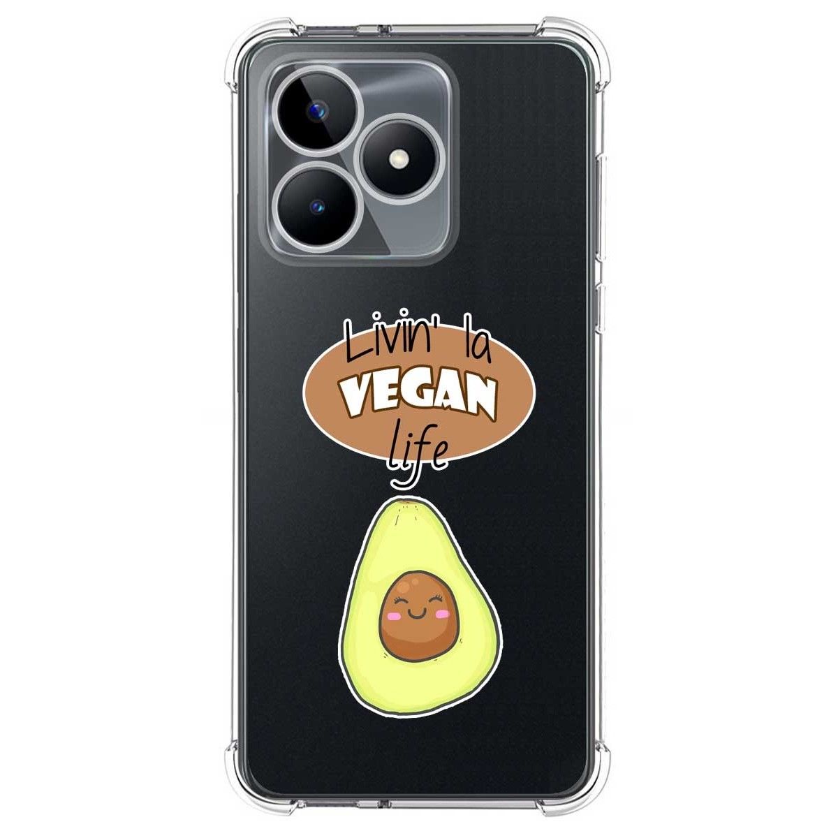 Funda Silicona Antigolpes para Realme C51 diseño Vegan Life Dibujos