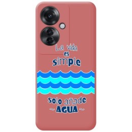 Funda Silicona Líquida Rosa para Oppo Reno 11F 5G diseño Agua Dibujos