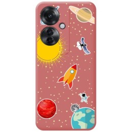 Funda Silicona Líquida Rosa para Oppo Reno 11F 5G diseño Espacio Dibujos