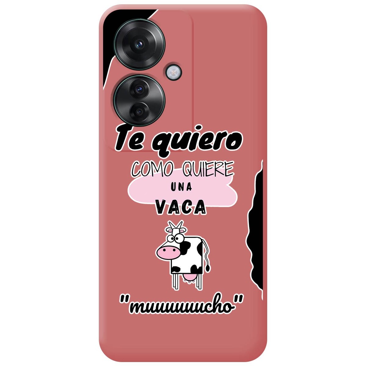 Funda Silicona Líquida Rosa para Oppo Reno 11F 5G diseño Vaca Dibujos