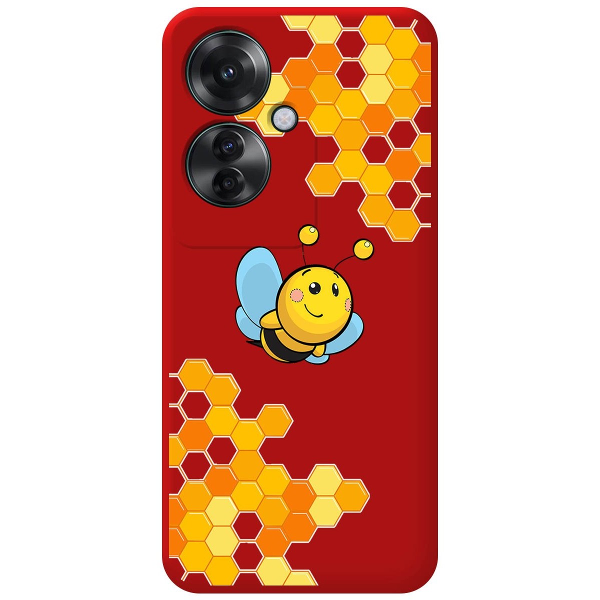 Funda Silicona Líquida Roja para Oppo Reno 11F 5G diseño Abeja Dibujos