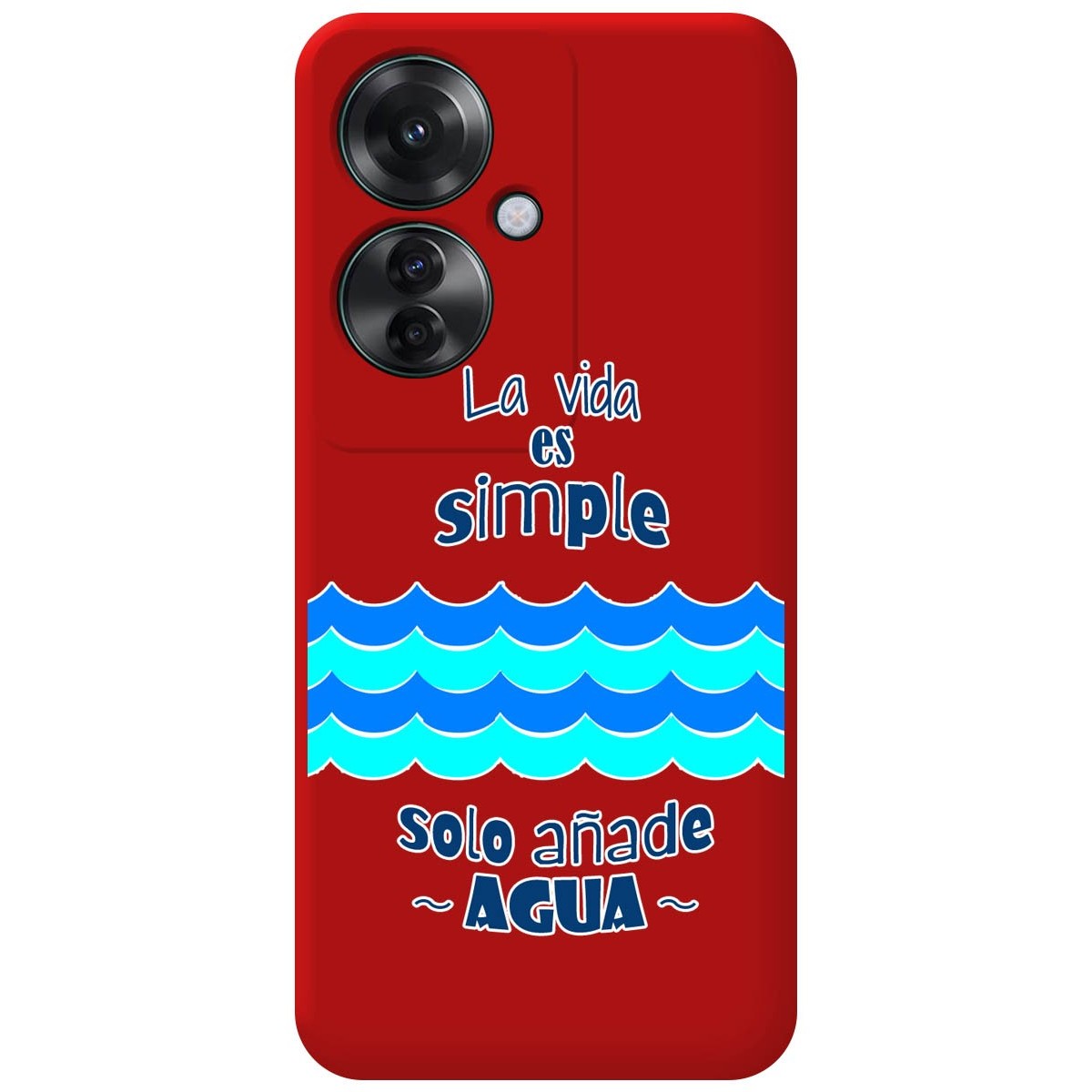 Funda Silicona Líquida Roja para Oppo Reno 11F 5G diseño Agua Dibujos