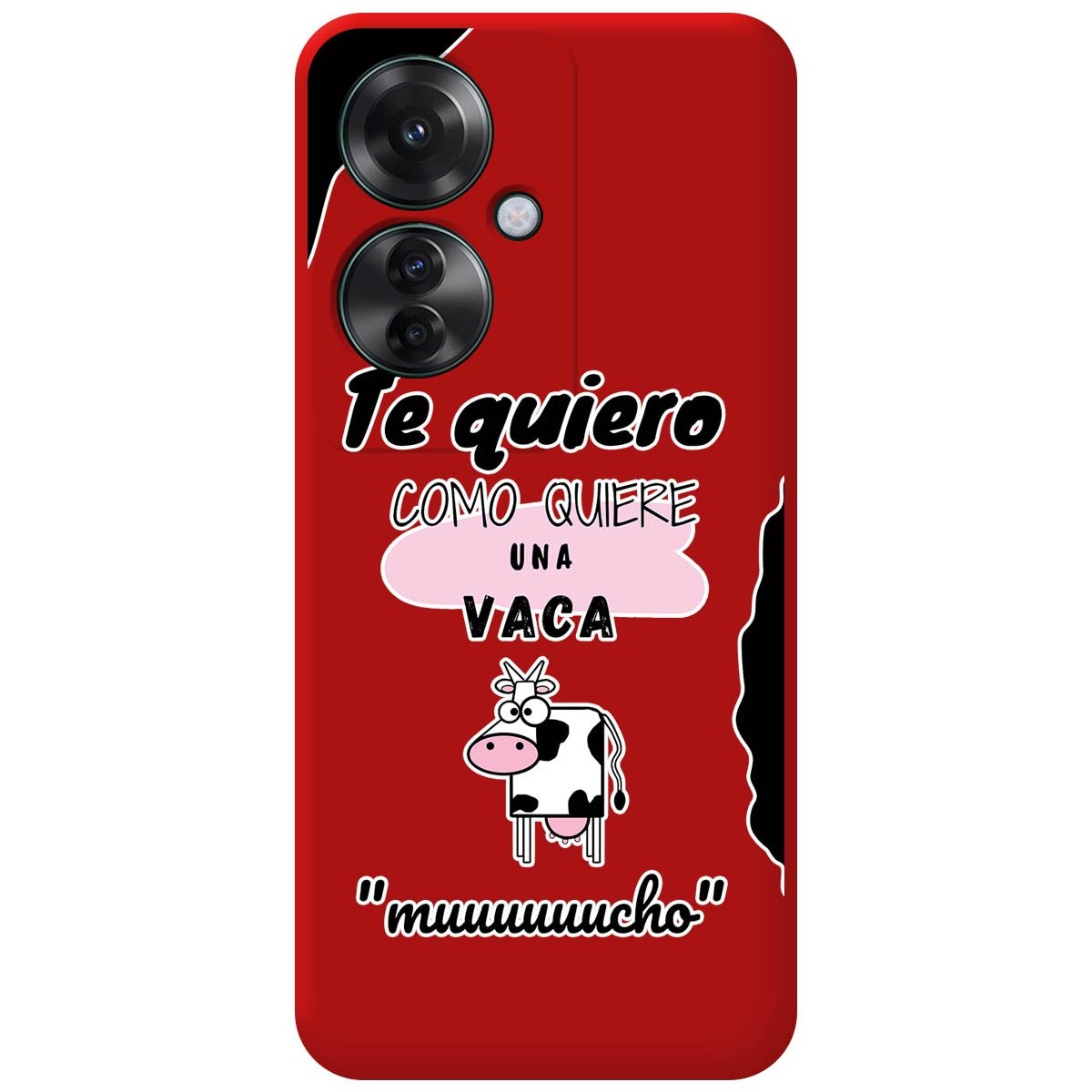 Funda Silicona Líquida Roja para Oppo Reno 11F 5G diseño Vaca Dibujos