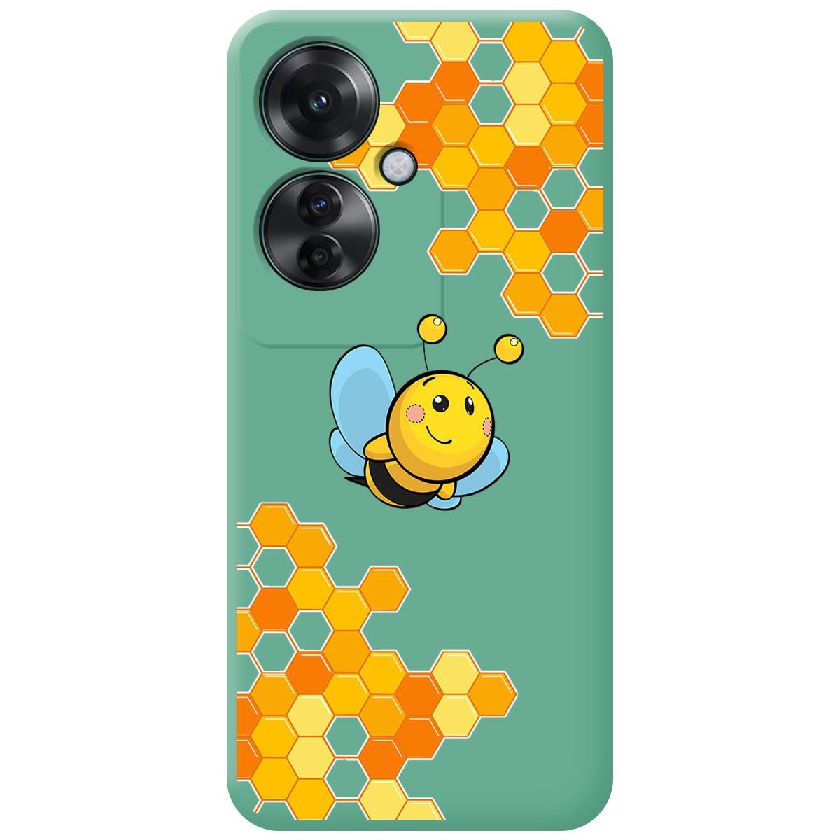 Funda Silicona Líquida Verde para Oppo Reno 11F 5G diseño Abeja Dibujos