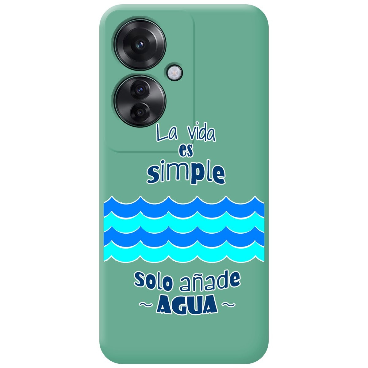 Funda Silicona Líquida Verde para Oppo Reno 11F 5G diseño Agua Dibujos