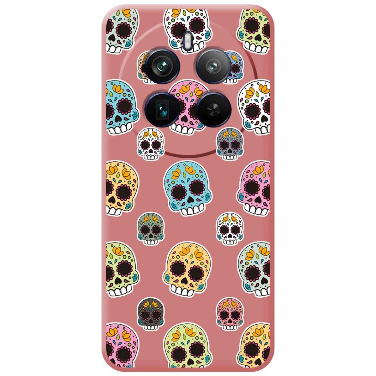 Funda Silicona Líquida Rosa para Realme 12 Pro 5G / 12 Pro Plus 5G diseño Catrina Dibujos