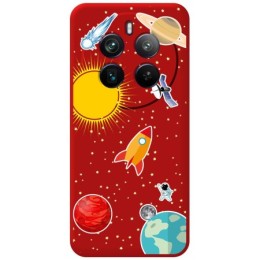 Funda Silicona Líquida Roja para Realme 12 Pro 5G / 12 Pro Plus 5G diseño Espacio Dibujos