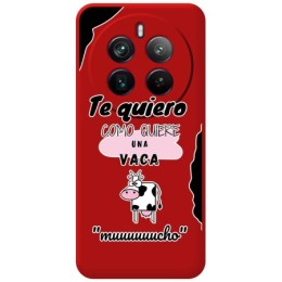 Funda Silicona Líquida Roja para Realme 12 Pro 5G / 12 Pro Plus 5G diseño Vaca Dibujos