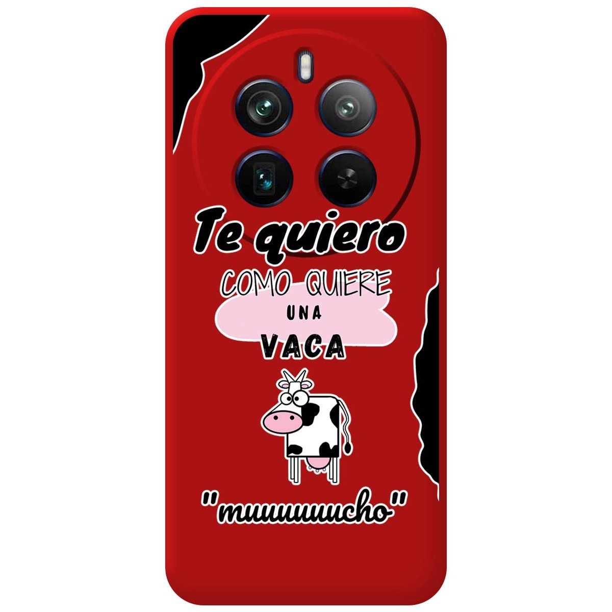 Funda Silicona Líquida Roja para Realme 12 Pro 5G / 12 Pro Plus 5G diseño Vaca Dibujos