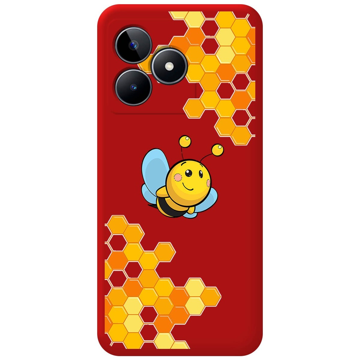 Funda Silicona Líquida Roja para Realme C51 diseño Abeja Dibujos