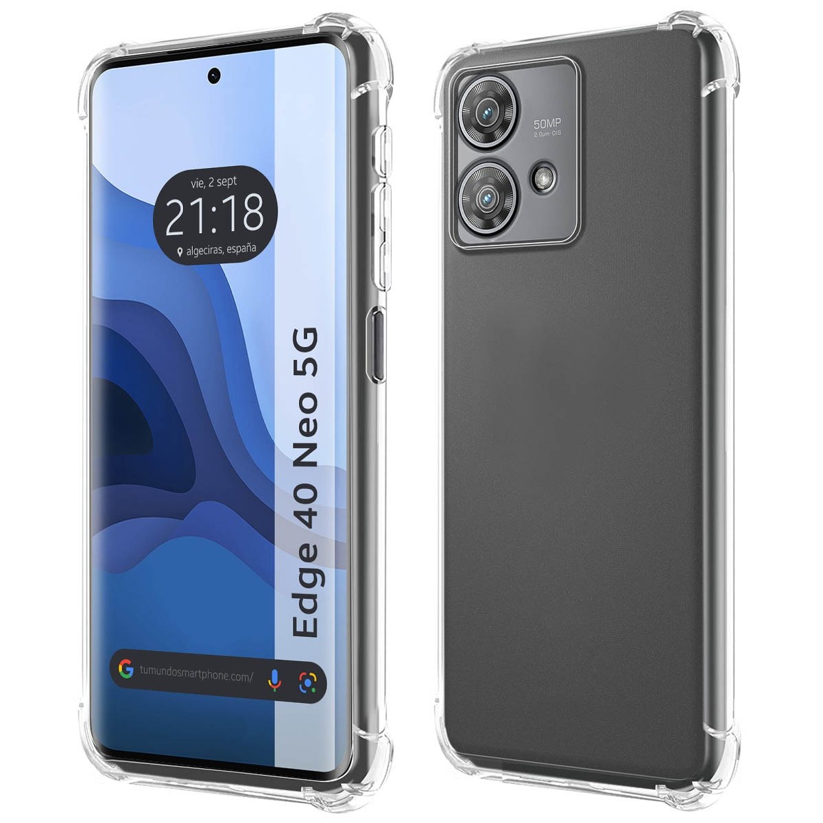 Funda Silicona Antigolpes Transparente para Motorola Edge 40 Neo 5G