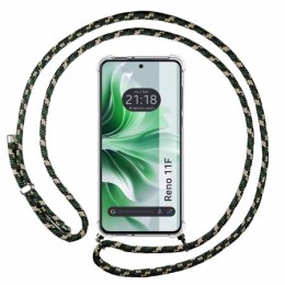 Funda Colgante Transparente para Oppo Reno 11F 5G con Cordon Verde / Dorado