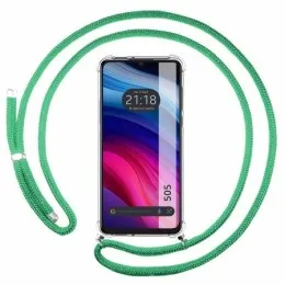 Funda Colgante Transparente para TCL 505 con Cordon Verde Agua