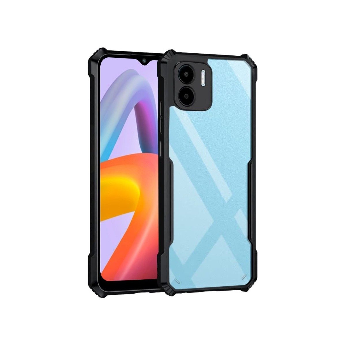 Funda Transparente Reforzada con Borde Negro para Xiaomi Redmi A2