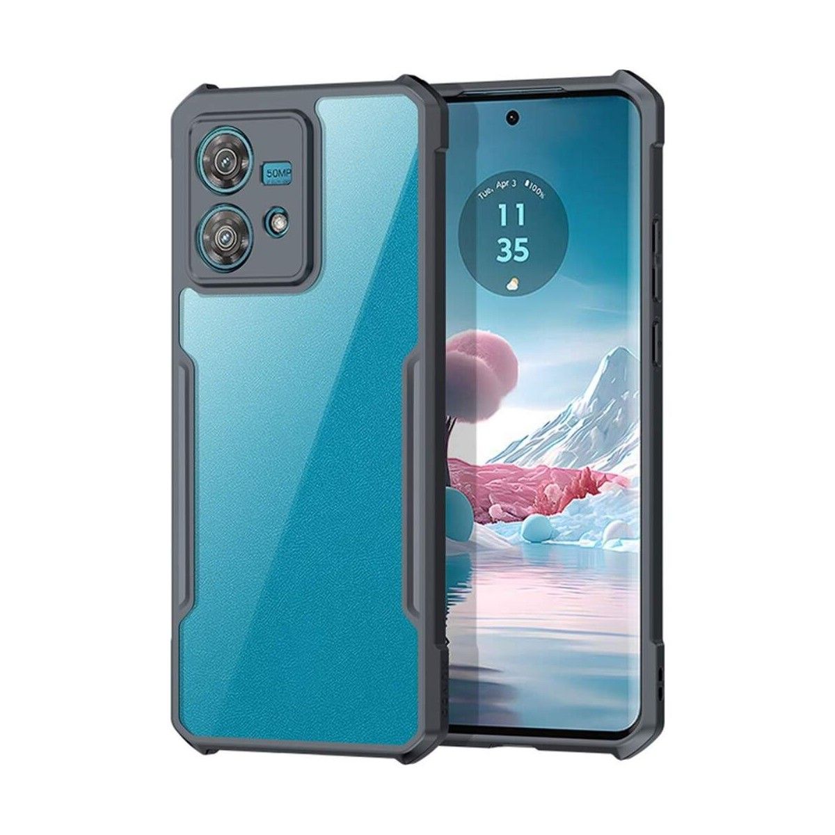 Funda Transparente Reforzada con Borde Negro para Motorola Edge 40 Neo 5G