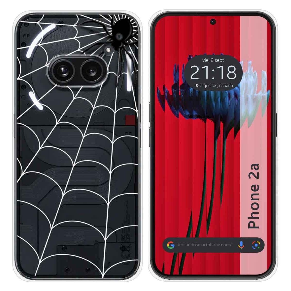 Funda Silicona Transparente para Nothing Phone 2a 5G diseño Araña Dibujos