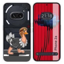 Funda Silicona Transparente para Nothing Phone 2a 5G diseño Avestruz Dibujos