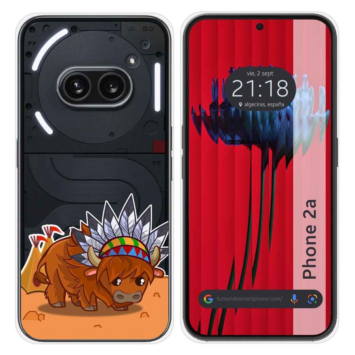 Funda Silicona Transparente para Nothing Phone 2a 5G diseño Bufalo Dibujos