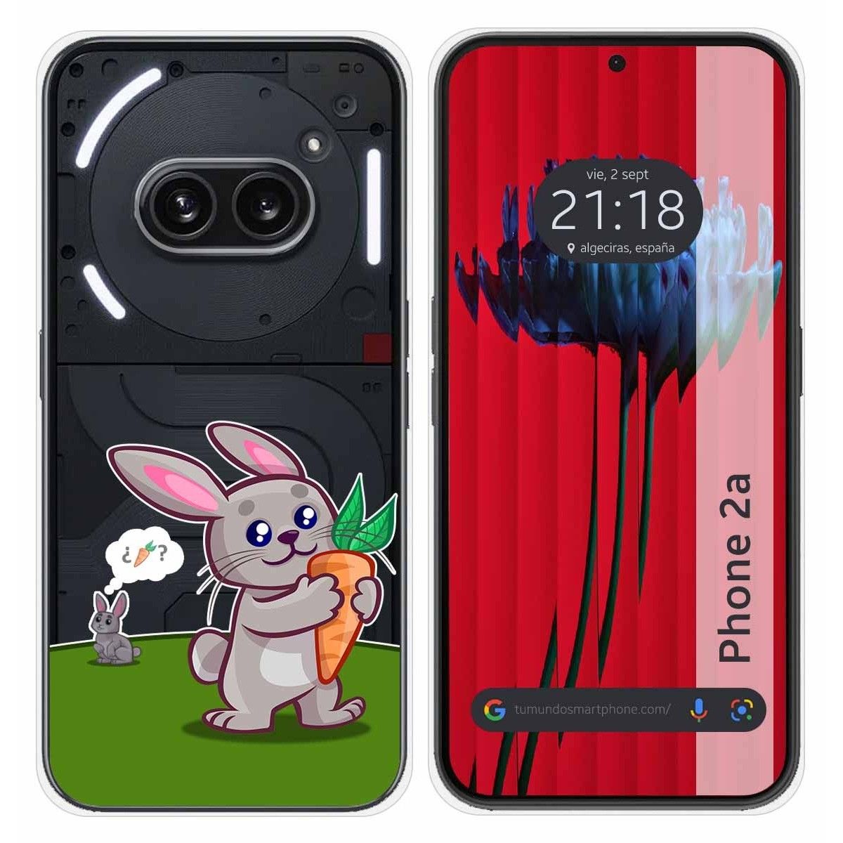 Funda Silicona Transparente para Nothing Phone 2a 5G diseño Conejo Dibujos