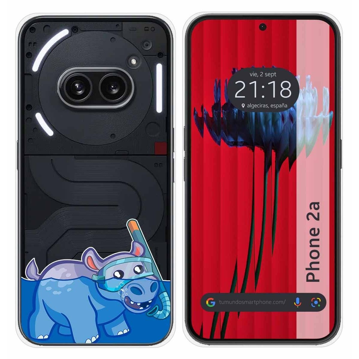 Funda Silicona Transparente para Nothing Phone 2a 5G diseño Hipo Dibujos