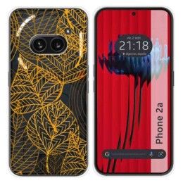 Funda Silicona Transparente para Nothing Phone 2a 5G diseño Hojas Dibujos