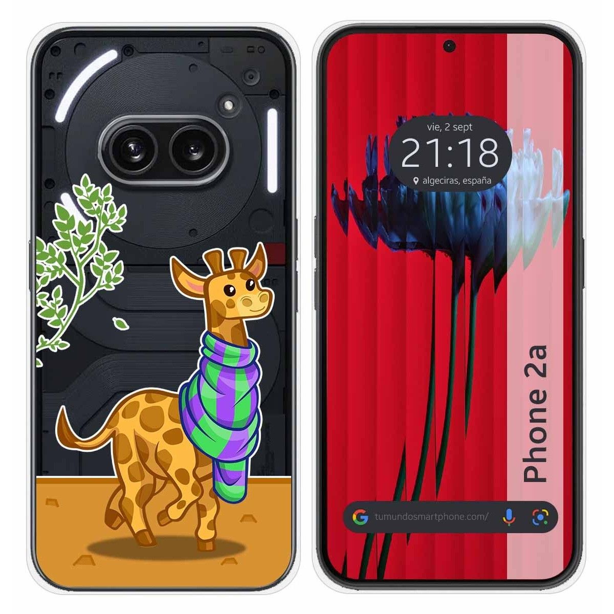 Funda Silicona Transparente para Nothing Phone 2a 5G diseño Jirafa Dibujos