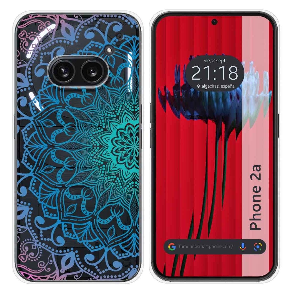 Funda Silicona Transparente para Nothing Phone 2a 5G diseño Mandala Dibujos