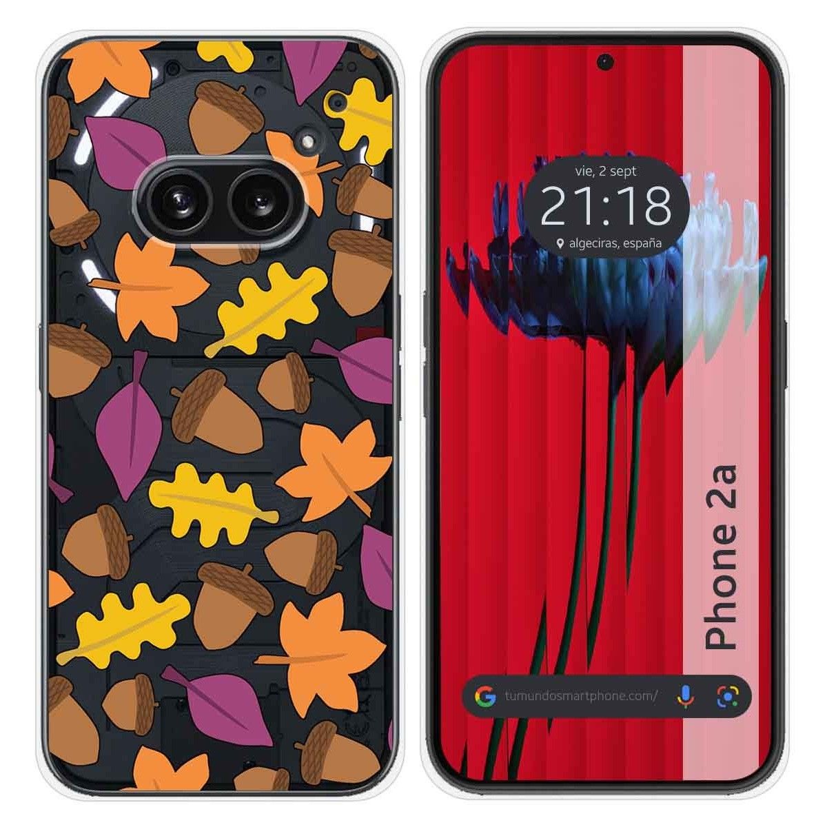 Funda Silicona Transparente para Nothing Phone 2a 5G diseño Otoño Dibujos